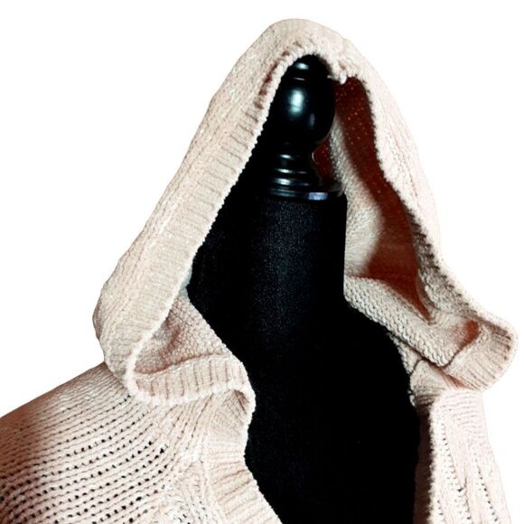 SO Tunic Hoodie Soft Cable Knit Dusty Rose Stretchy sz XL NWOT - Picture 3 of 12